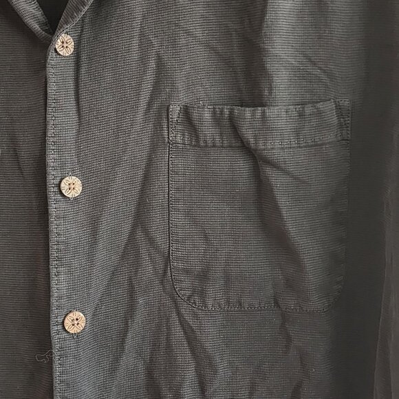 Tommy Bahama Mens Hawaiian Button Down Shirt Short Sleeve Silk Black Size XXL - Picture 3 of 8